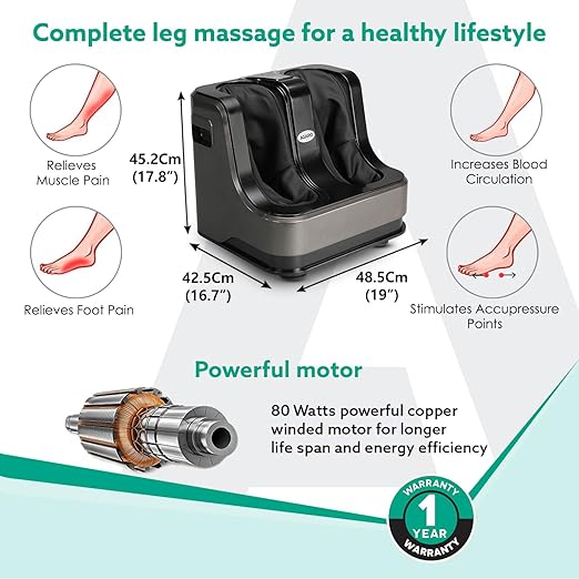 AGARO Rejoice Foot, Calf and Leg Massager with Heat and Vibration