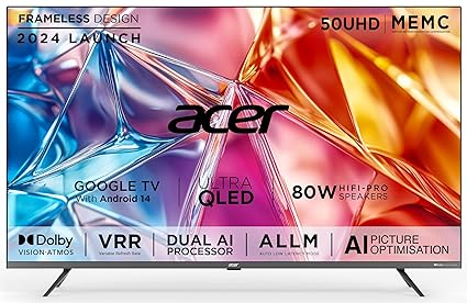 Acer 126 cm (50 inches) Super Series 4K Ultra HD Smart QLED Google TV