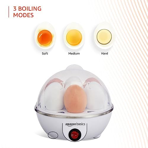 Amazon Basics Electric Egg Boiler | 3 Boiling Modes