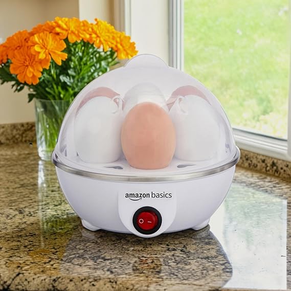 Amazon Basics Electric Egg Boiler | 3 Boiling Modes