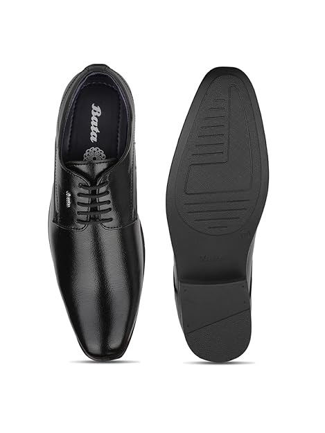 Bata 8216 Boss-Grip Black Derby Shoes for Men