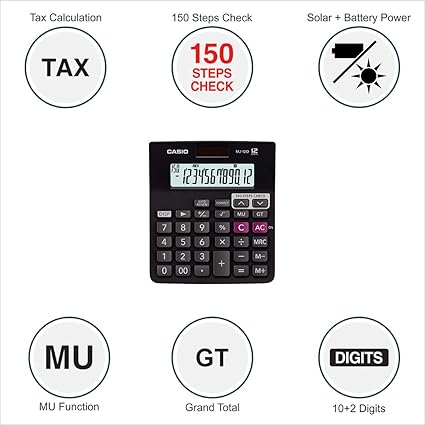 Casio MJ-12D 150 Steps Check and Correct Desktop Calculator