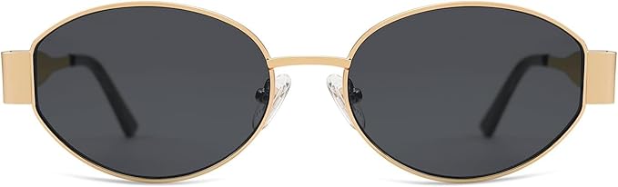 CREEK Retro Oval Sunglasses for Women | Trendy Metal Sun Glasses