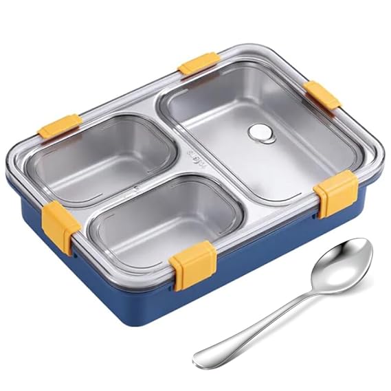 Darkpyro 3 Compartment Stainless Steel Lunch Box