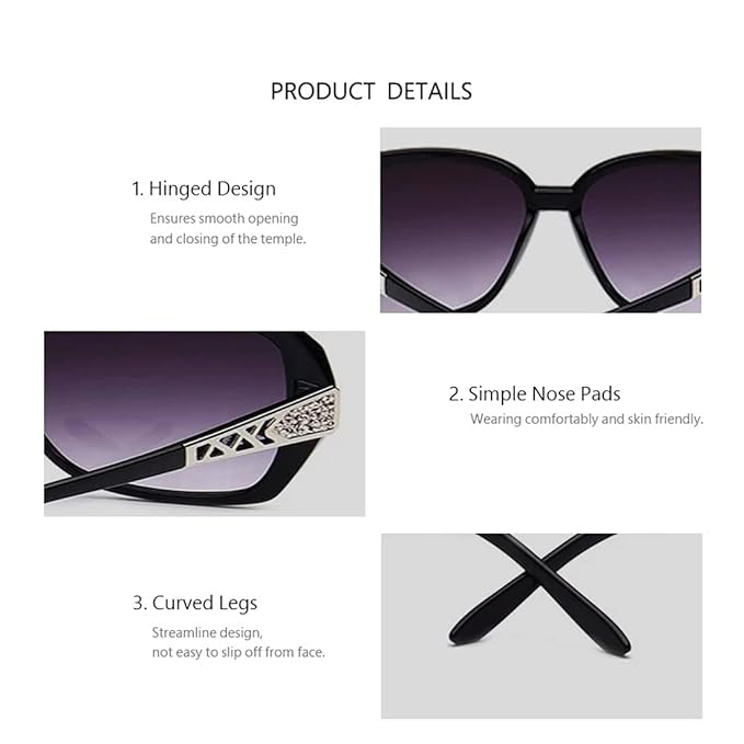 ELEGANTE UV Protected Han Edition Designer Oversized Sunglasses for Women