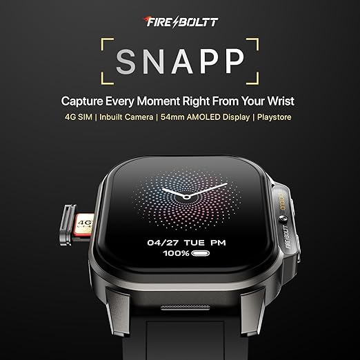 Fire-Boltt Snapp Smart Watch, Selfie Camera, AMOLED Display