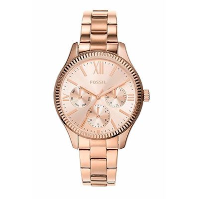 Fossil Rye Analog Rose Gold Dial and Band Women's Stainless Steel Watch