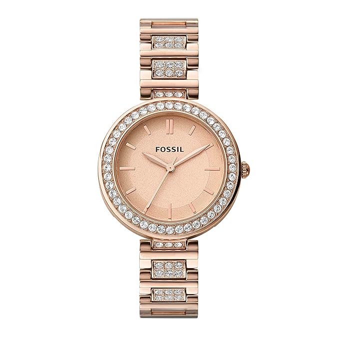 Fossil Stainless Steel Women Karli Rose Gold Dial Analog Watch