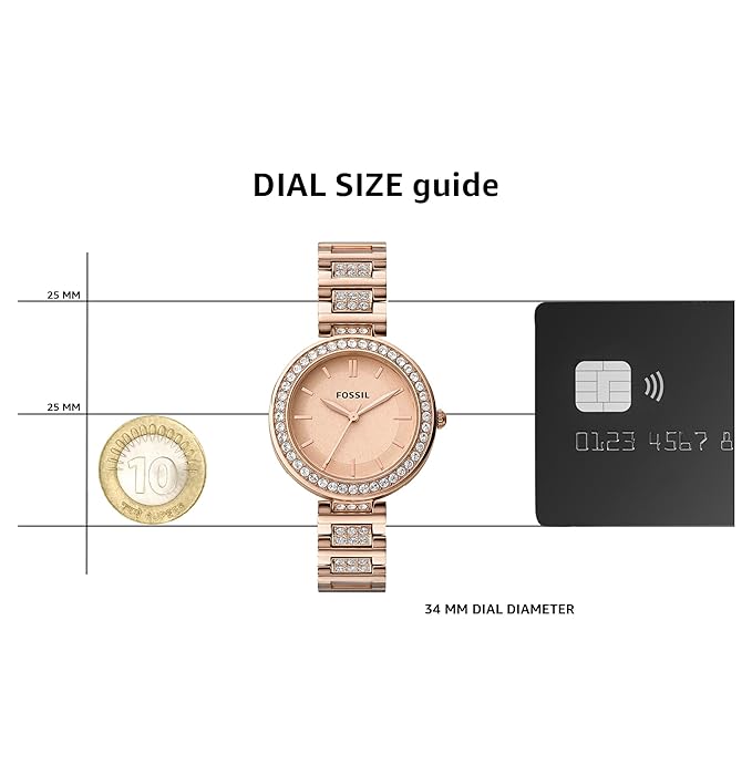 Fossil Stainless Steel Women Karli Rose Gold Dial Analog Watch