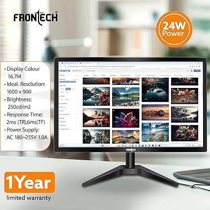 FRONTECH 20 Inch HD LED Monitor | Refresh Rate 60 Hz