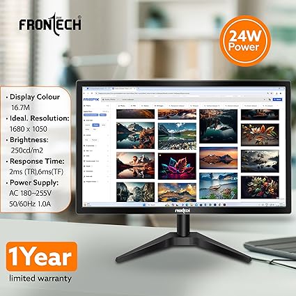 FRONTECH 22 Inch HD LED Monitor | Refresh Rate 60 Hz