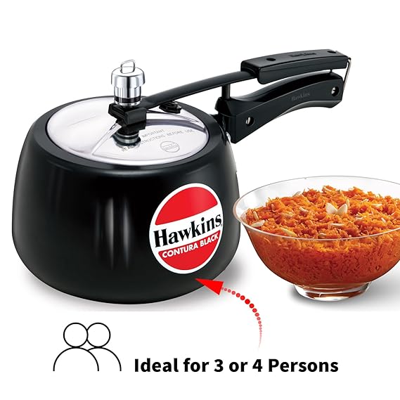 Hawkins 3 Litre Contura Black Pressure Cooker