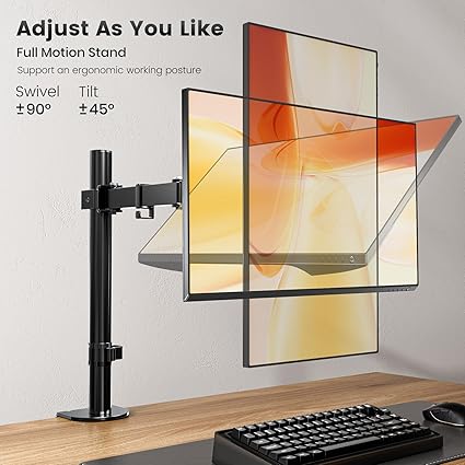 HEYMIX LIFE Single Monitor Arm,Single Monitor Stand With Extention Arm