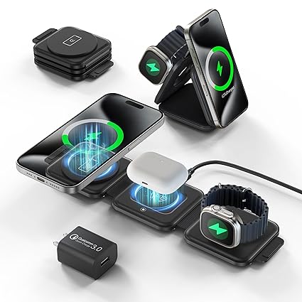 HEYMIX Wireless Charger, 3 in 1 Wireless Charging Station