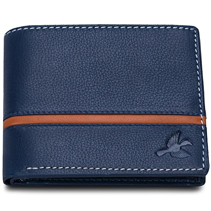 HORNBULL Denial Navy Leather Wallet for Men | Leather Mens Wallet