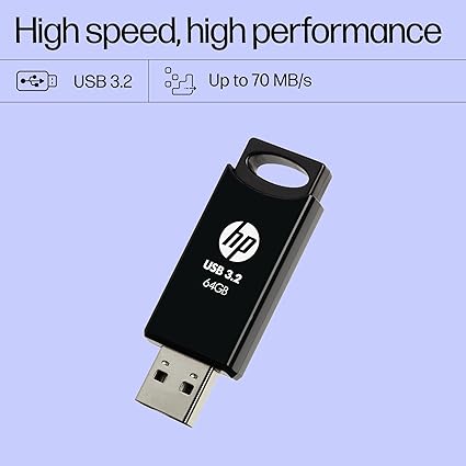 HP 712w 64GB USB 3.2 Flash Drive- Black