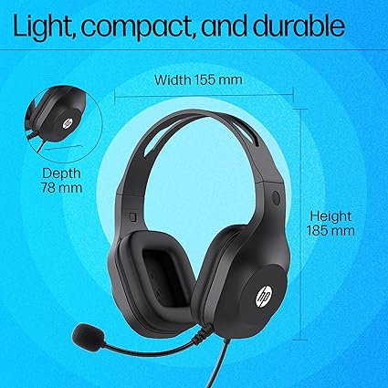 HP H120 Stereo USB On Ear Headset, Plug-and-Play