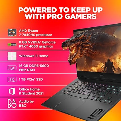 HP [Smart Choice Omen Gaming Laptop, AMD Ryzen 7 7840Hs