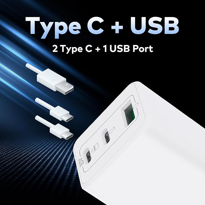 itel ICW-651i 65W Fast Charger | Dual Type-C + USB Port