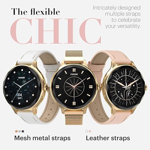 Noise Diva Smartwatch with Diamond Cut dial, Glossy Metallic Finish