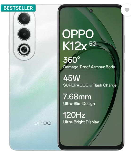 OPPO K12x 5G with 45W SUPERVOOC Charger In-The-Box