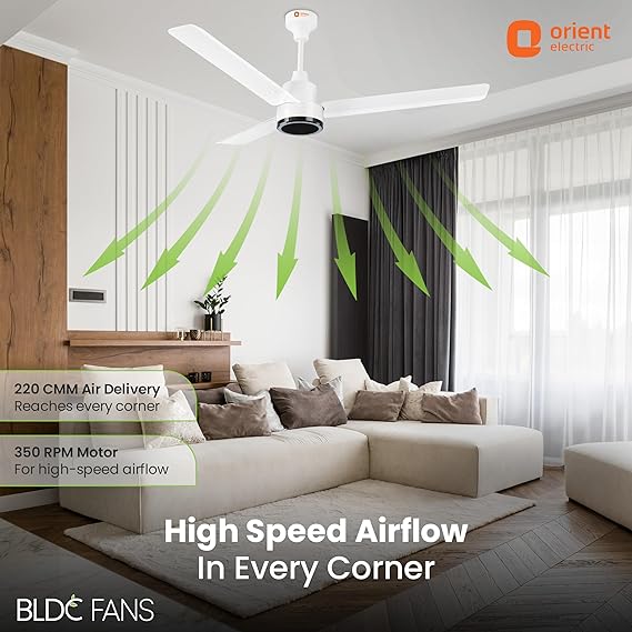 Orient Electric 1200 mm Zeno BLDC | BLDC energy saving ceiling fan