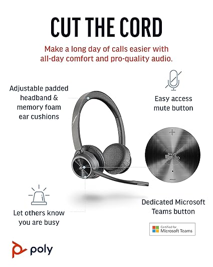 Poly (Plantronics) Voyager 4320 Wireless Headset