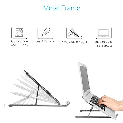 Portronics My Buddy K Portable Laptop Stand with Adjustable Height