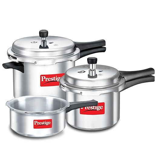 Prestige 2L+3L+5 Litres Popular Max Outer Lid Aluminium Combo Pressure Cooker