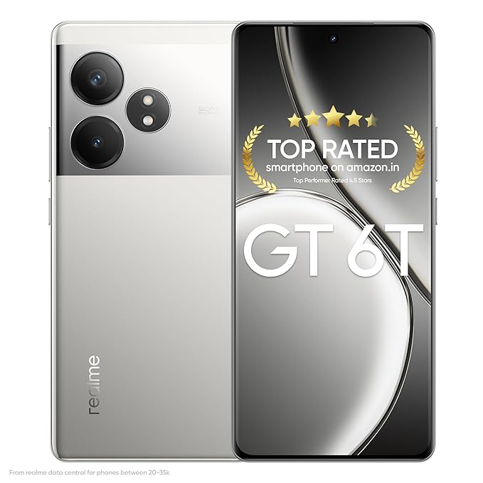 realme GT 6T 5G (Fluid Silver,8GB RAM+128GB Storage)