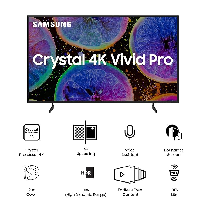 Samsung 138 cm (55 inches) D Series Crystal 4K Vivid Pro Ultra HD Smart LED TV