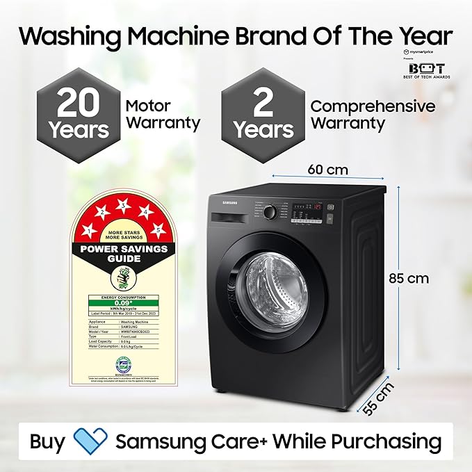 Samsung Hygiene Steam with Inbuilt Heater, Fully-Automatic Front Load Washing Machine