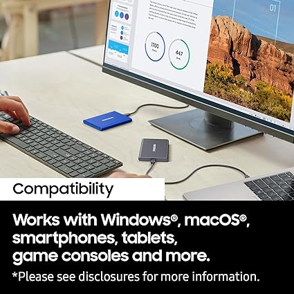 Samsung T7 Portable SSD, 4TB External Solid State Drive
