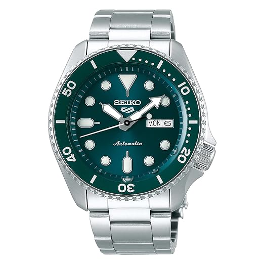 Seiko Analogue Men's Stainless Steel Watch (Green Dial Silver Colored Strap)