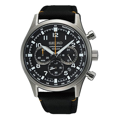 Seiko Nylon Mens Sport Quartz Chronograph Watch