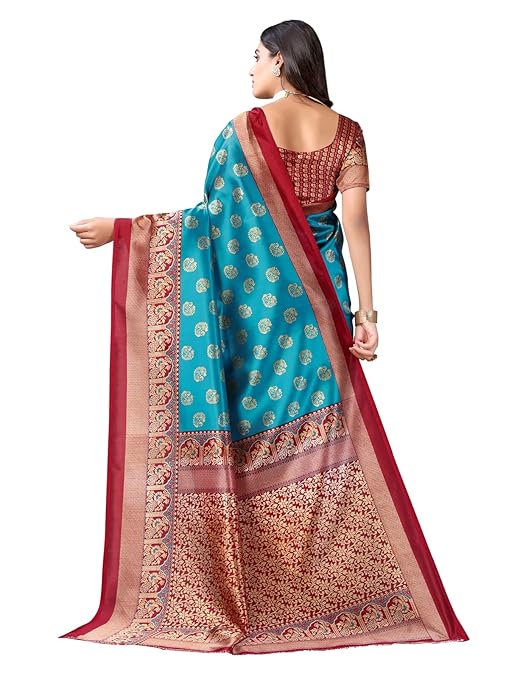 SIRIL Women's Printed Silk Saree with Blouse