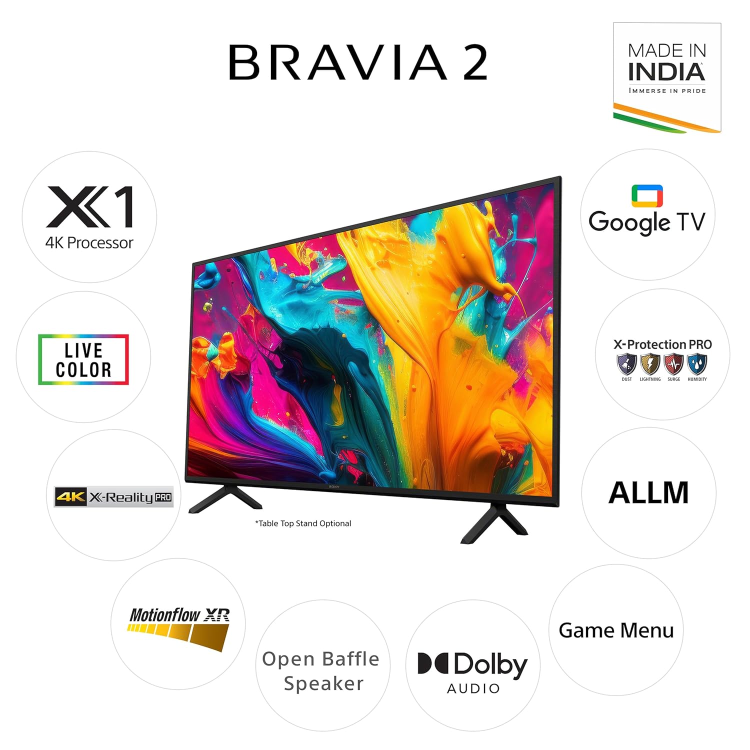 Sony BRAVIA 2 Series 108 cm (43 inches) 4K Ultra HD Smart LED Google TV