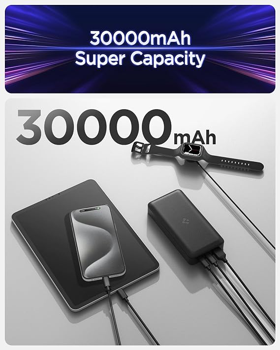 Spigen 30,000mAh, 30W Fast Charging Power Bank