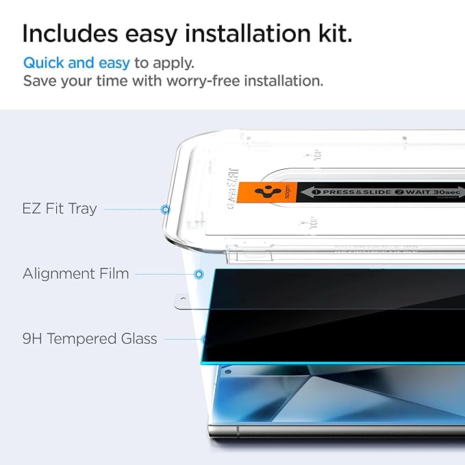 Spigen Ez Fit Privacy Tempered Glass Screen Protector Guard For Samsung Galaxy S24