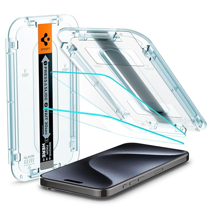 Spigen Ez Fit Tempered Glass Screen Protector Guard For Iphone 15 Pro