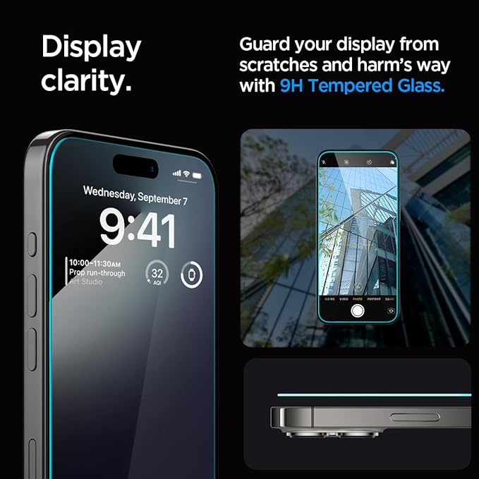 Spigen Ez Fit Tempered Glass Screen Protector Guard For Iphone 15 Pro