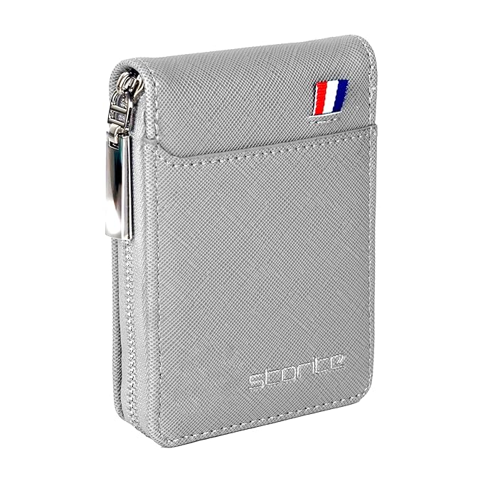 Storite PU Leather 9 Slot Vertical Credit Debit Card Holder Money Wallet Zipper Coin Purse