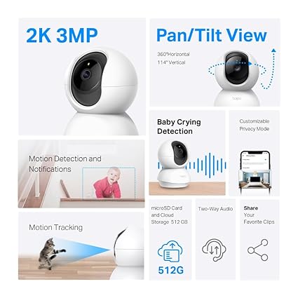 Tapo TP-Link C210 360° 3MP Smart Wi-Fi Security Camera