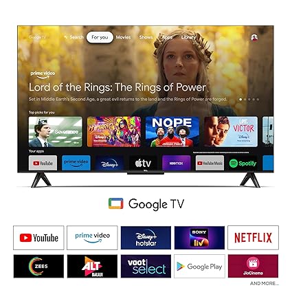 TCL 108 cm (43 inches) Metallic Bezel-Less Series 4K Ultra HD Smart LED Google TV