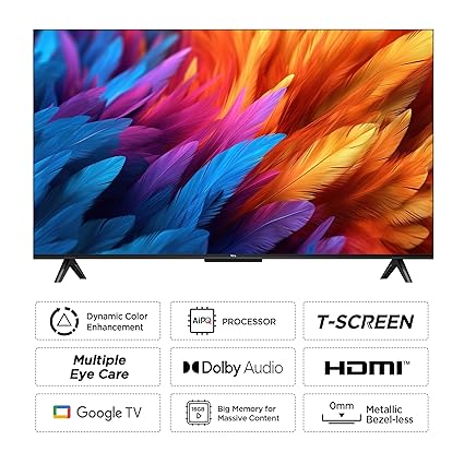 TCL 108 cm (43 inches) Metallic Bezel-Less Series 4K Ultra HD Smart LED Google TV