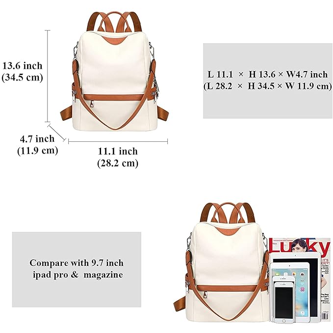 TrueArch Leather Backpack for Women Elegant Backpack Purse Ladies