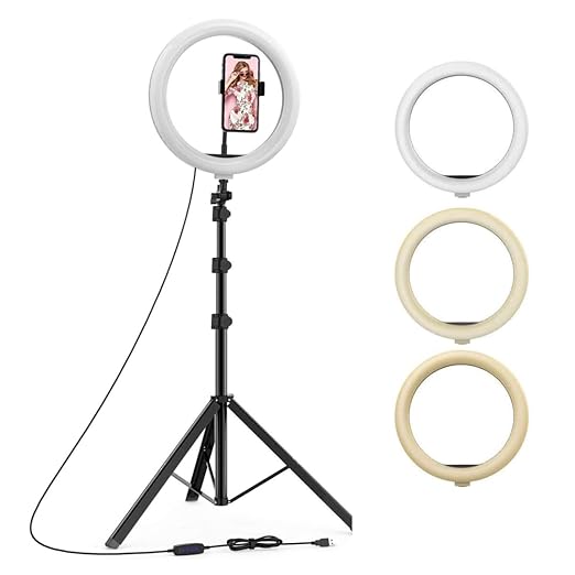 Tygot 10 Inches Big LED Ring Light for Camera