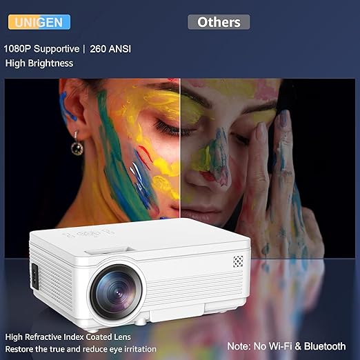 UNIGEN AUDIO UNIPLAY 100 5K Lumens 1080P Full HD Projector