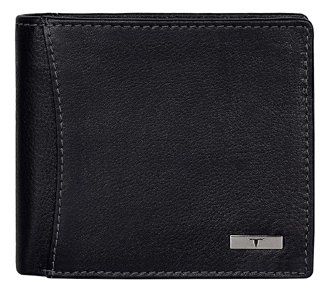 URBAN FOREST Oliver Black Leather Wallet for Men, 6 Card Slot