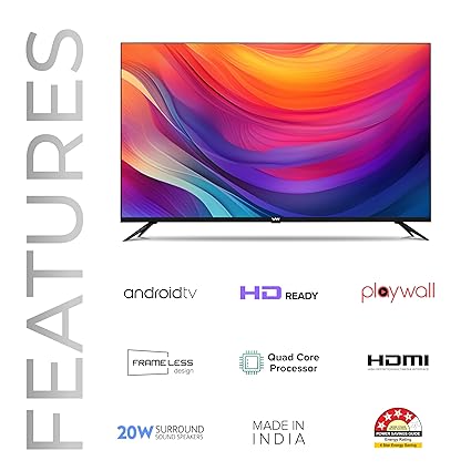 VW 80 cm (32 inches) Playwall Frameless Series HD Ready Android Smart LED TV